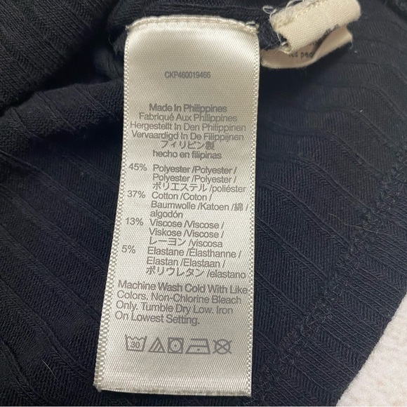 Madewell Black Ribbed Wrap Blouse Shirt Large - Picture 10 of 10